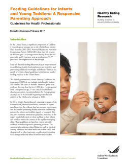 Feeding Guidelines for Infants and Young Toddlers