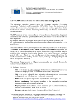 EIP-AGRI Common format for interactive