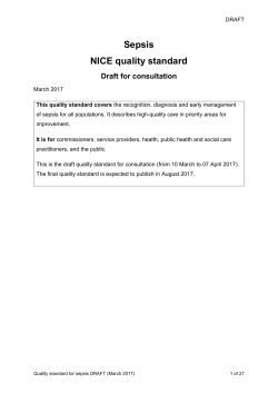 Sepsis: draft quality standard