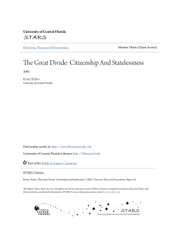 The Great Divide: Citizenship And Statelessness