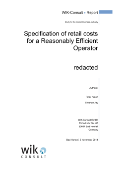 Specification of retail costs for a Reasonably