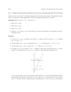 2.4 Inequalities with Absolute Value and Quadratic