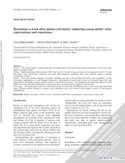 Returning to work after spinal cord injury