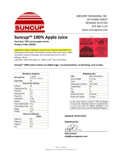 Suncup 100% Apple Juice - School Nutrition and Fitness