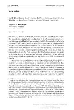 Electing the Senate - Government and Politics