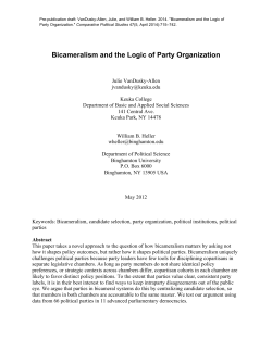 Bicameralism and the Logic of Party Organization