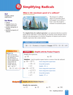 Simplifying Radicals