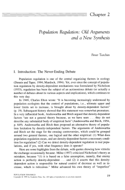Chapter 2 Population Regulation" Old Arguments and a New