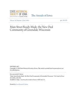 Main Street Ready-Made: the New Deal Community of Greendale