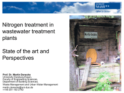 Nitrogen Treatment in WWTP - State of the Art and Perspectives