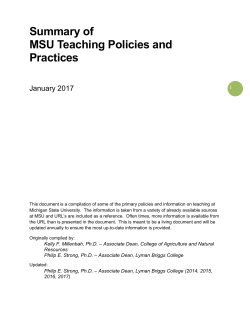 Summary of MSU Teaching Policies and Practices