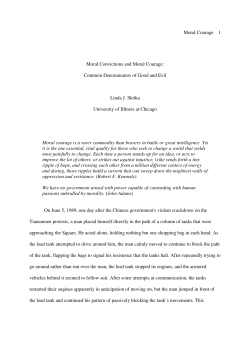 Moral Convictions and Moral Courage: Common Denominators of