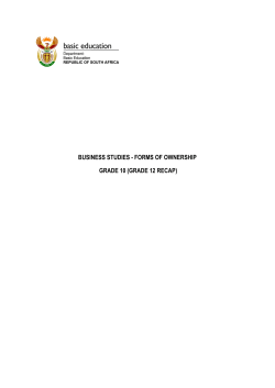 business studies - forms of ownership grade 10