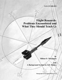 Flight Research: Problems Encountered and What They Should