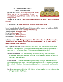 The First Presidents/Unit 4 Review Sheet Answer Link