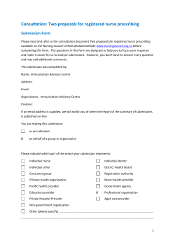 Consultation: Two proposals for registered nurse prescribing