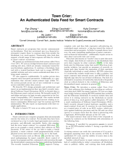 An Authenticated Data Feed for Smart Contracts