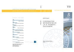 Constructive Mythopoetics in JRR Tolkien`s Legendarium