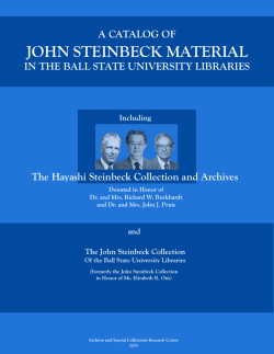 A CATALOG OF JOHN STEINBECK MATERIAL IN THE BALL