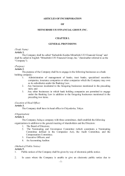 DArticle of Incorporation as of Jun. 29, 2016
