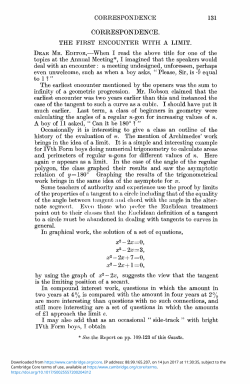 correspondence. - Cambridge University Press