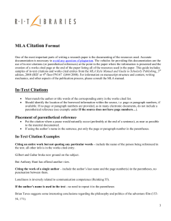 MLA Citation Format