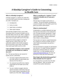 A Kinship Caregiver`s Guide to Consenting to Health Care