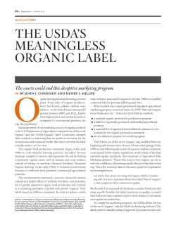 The USDA`S MeAningleSS OrgAnic lAbel