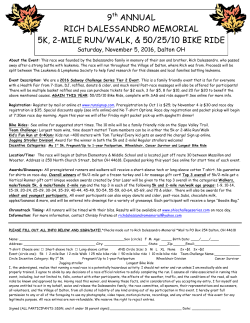 9th ANNUAL RICH DALESSANDRO MEMORIAL 5K, 2