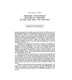 rhetoric and russian historical thought of the 16th