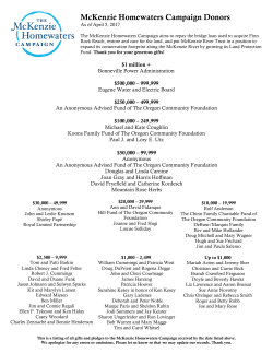 Thank you to our generous donors!