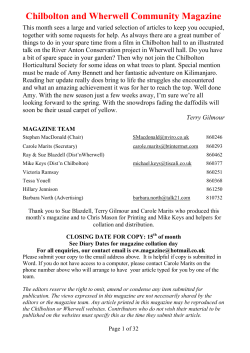 Chilbolton and Wherwell Community Magazine