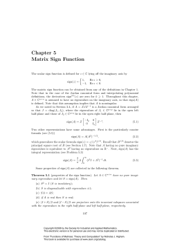 Chapter 5 Matrix Sign Function