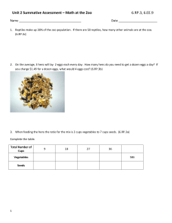 Unit 2 Summative Assessment &ndash; Math at the Zoo 6.RP.3, 6.EE.9