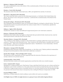 Marbury v. Madison (1803, Marshall) The court