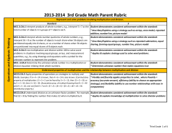 2013-2014 3rd Grade Math Parent Rubric