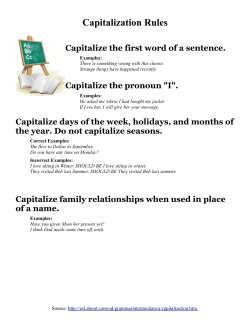 Capitalization Rules - The Muslim School Teacher