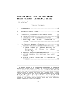 KILLERS SHOULDN`T INHERIT FROM THEIR VICTIMS&mdash;OR