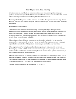 Four Things to Know About Bartering In today`s economy, small