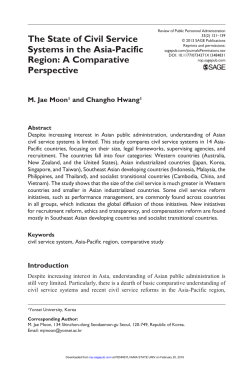 The State of Civil Service Systems in the Asia-Pacific