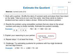 Estimate the Quotient - K-5 Math Teaching Resources