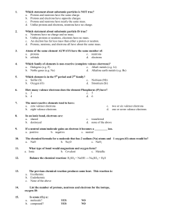 1. Which statement about subatomic particles is NOT true? a