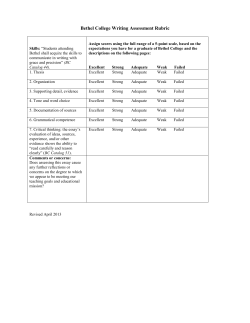 Bethel College Writing Rubric