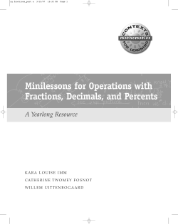 Minilessons for Operations with Fractions, Decimals, and Percents