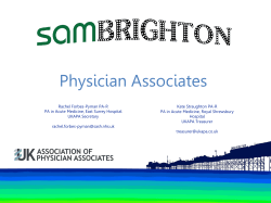 The Role of Physician Associates in the AMU