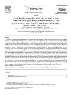 Extraction and transport of metal ions and small organic