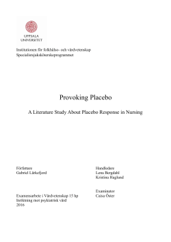 Provoking Placebo