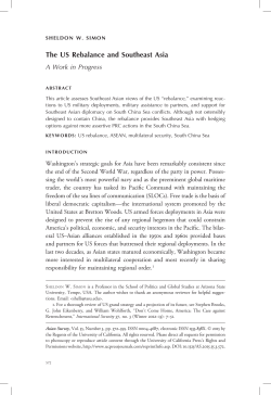 The US Rebalance and Southeast Asia