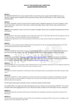 RULES OF &ldquo;EURO SHOOTING CASH&rdquo;