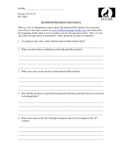 NAME: History 213-31,32 Mr. Elkin The Industrial Revolution Video